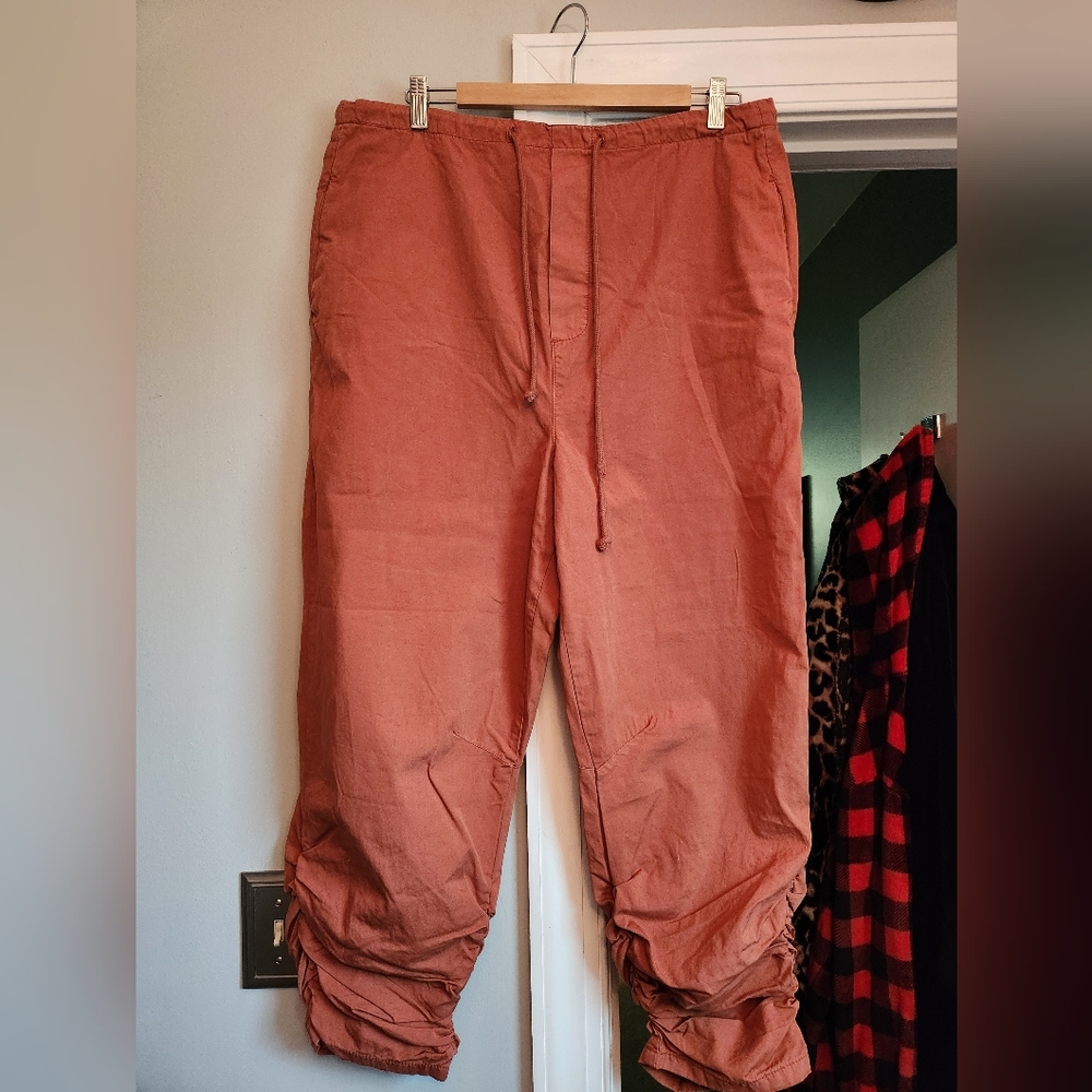 Free People drawstring ruched pants medium NWOT